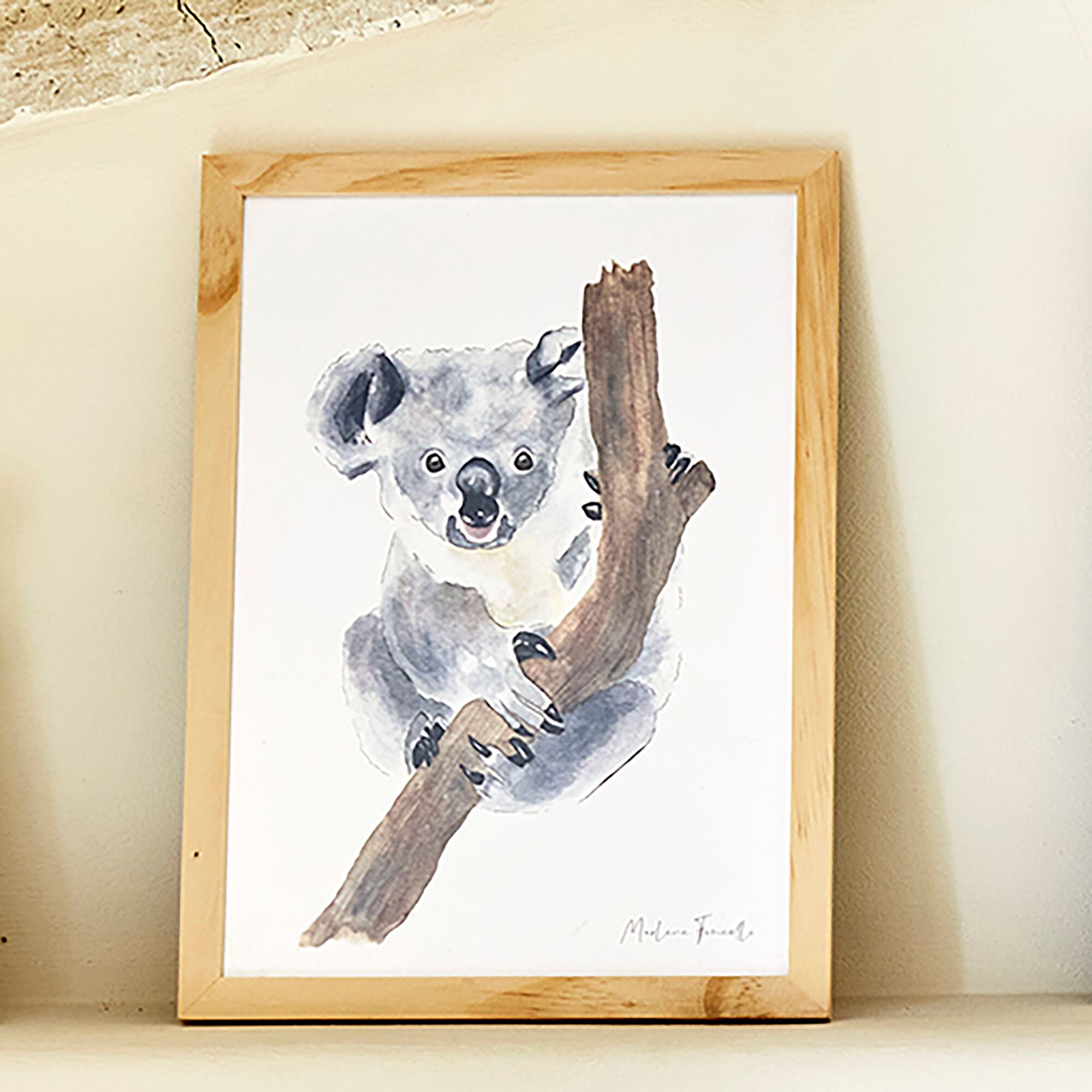 KOALA - Image aquarelle encadrée Koala - A4