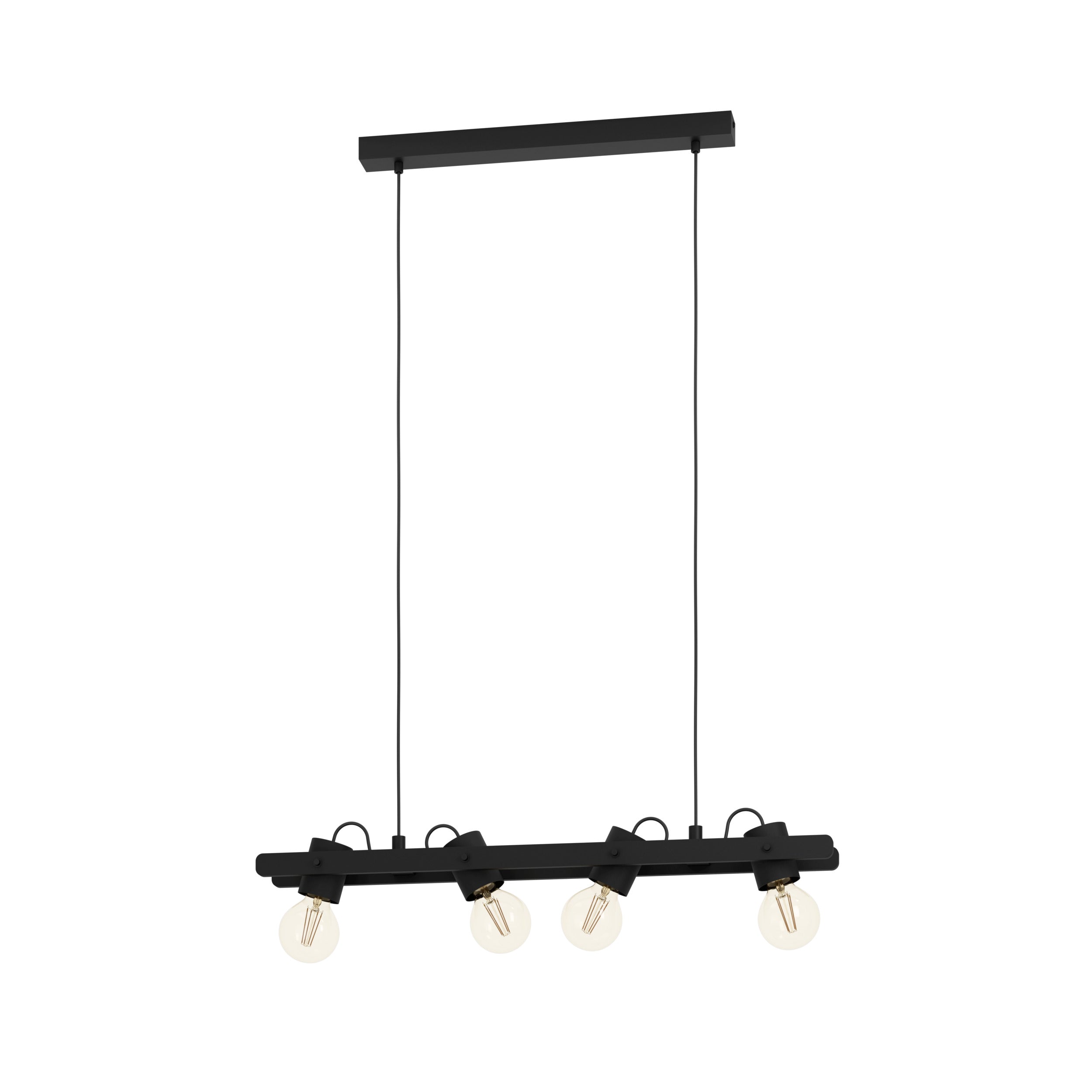 EGLO hanglamp Plimsoll - e27 - 77 cm - zwart - hout
