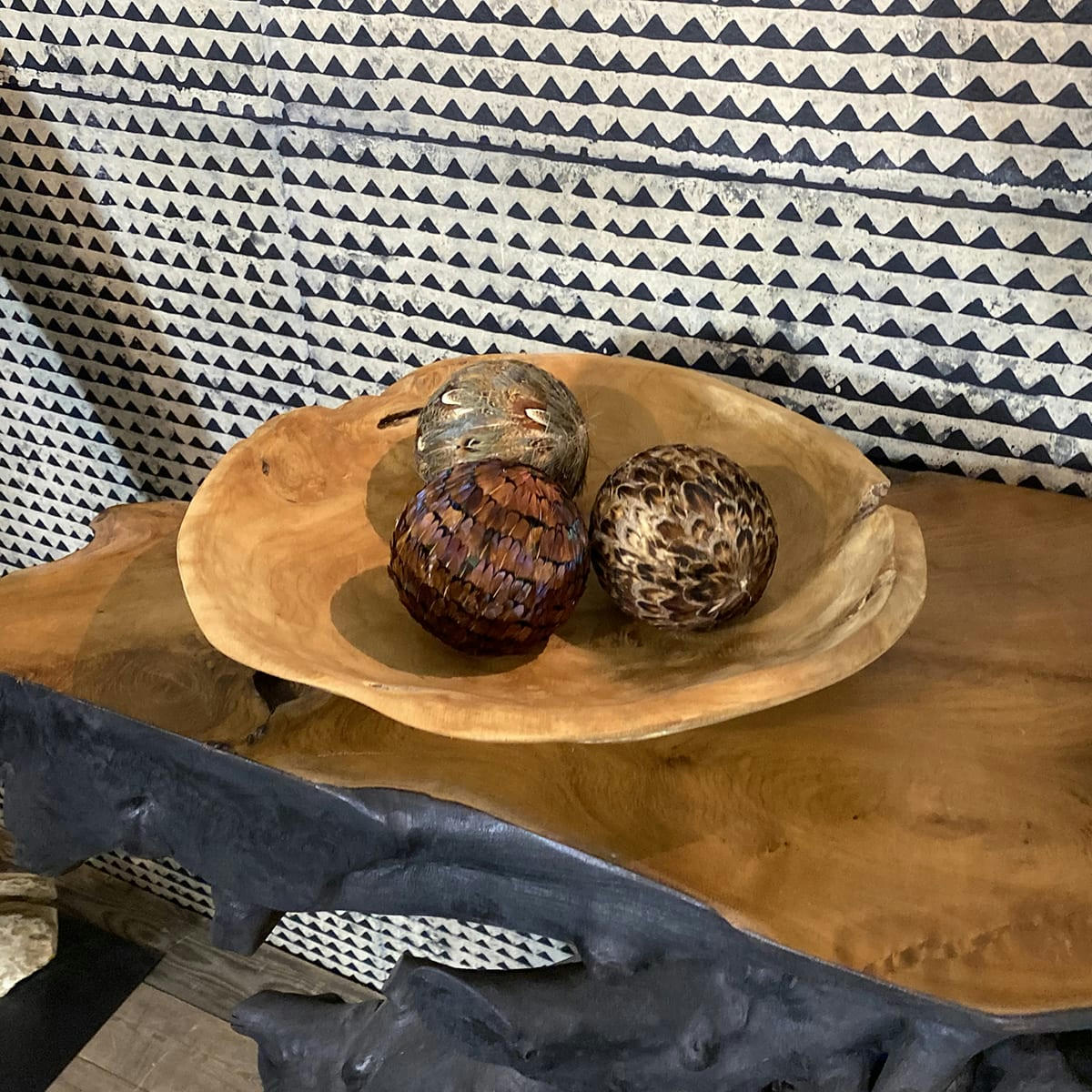 FAGIANO - Lot de 3 boules décoratives en plumes de faisan Ø10cm