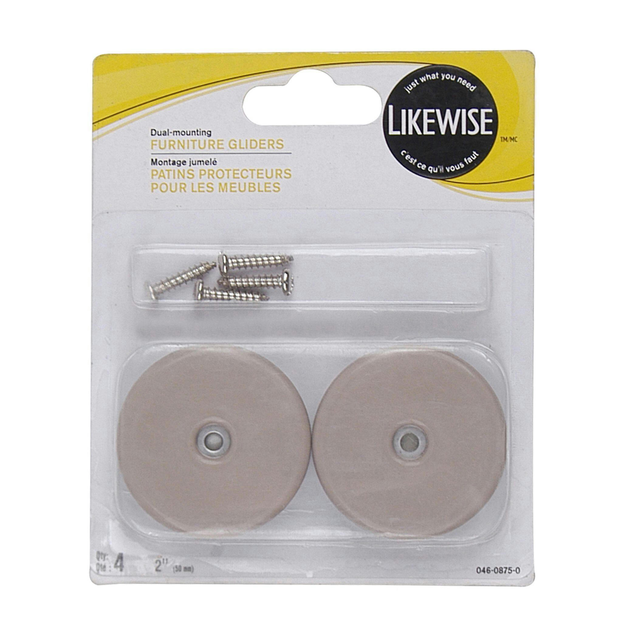 Screw-On Furniture Gliders, 2-in