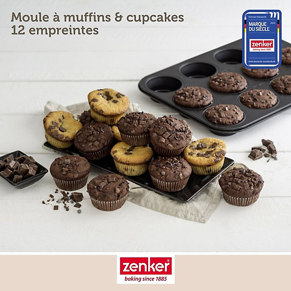 Ensemble de 2 Moules à muffins 12 empreintes 38 x 26 cm Zenker Black Metallic