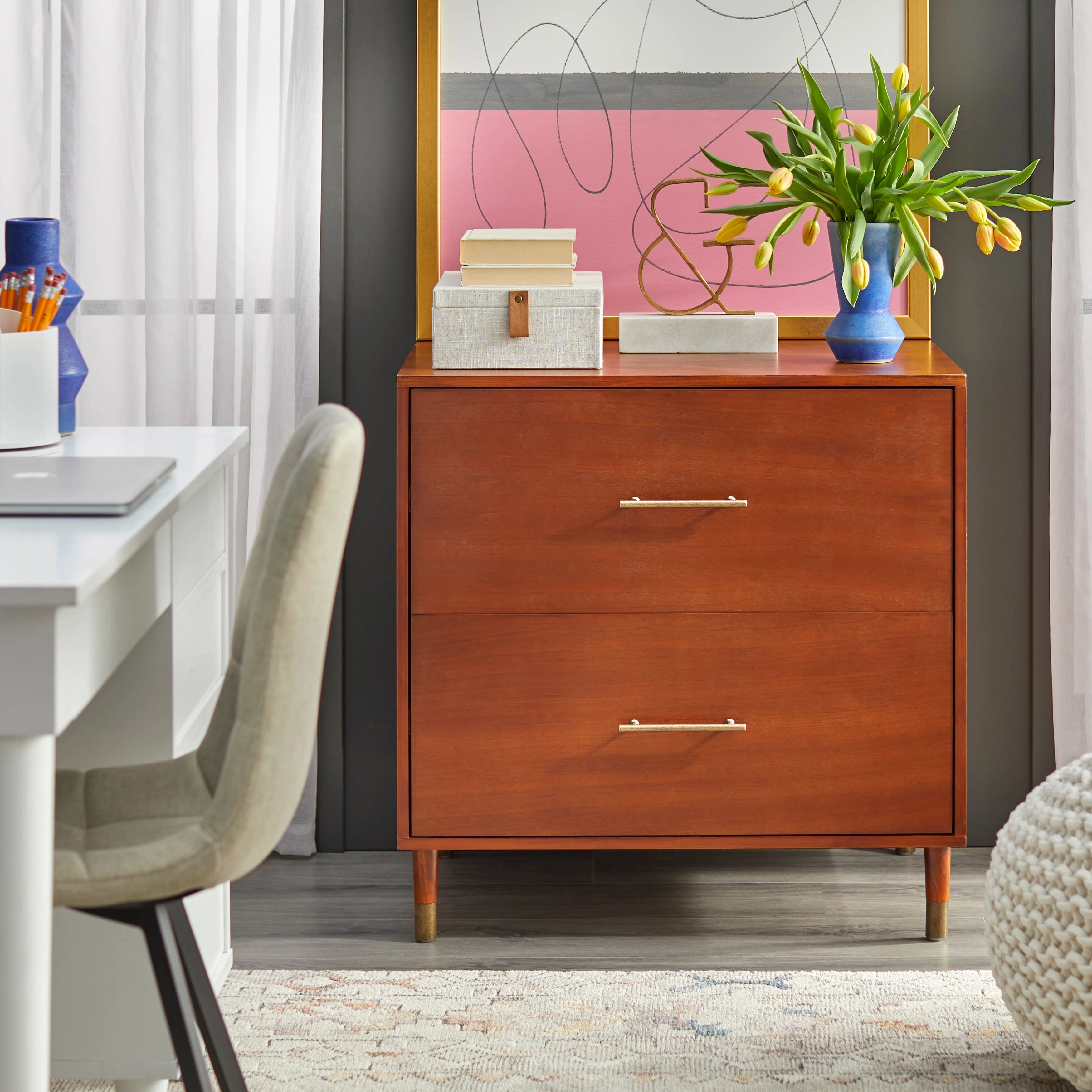 Simple Living Margo Mid-Century Lateral Filing Cabinet