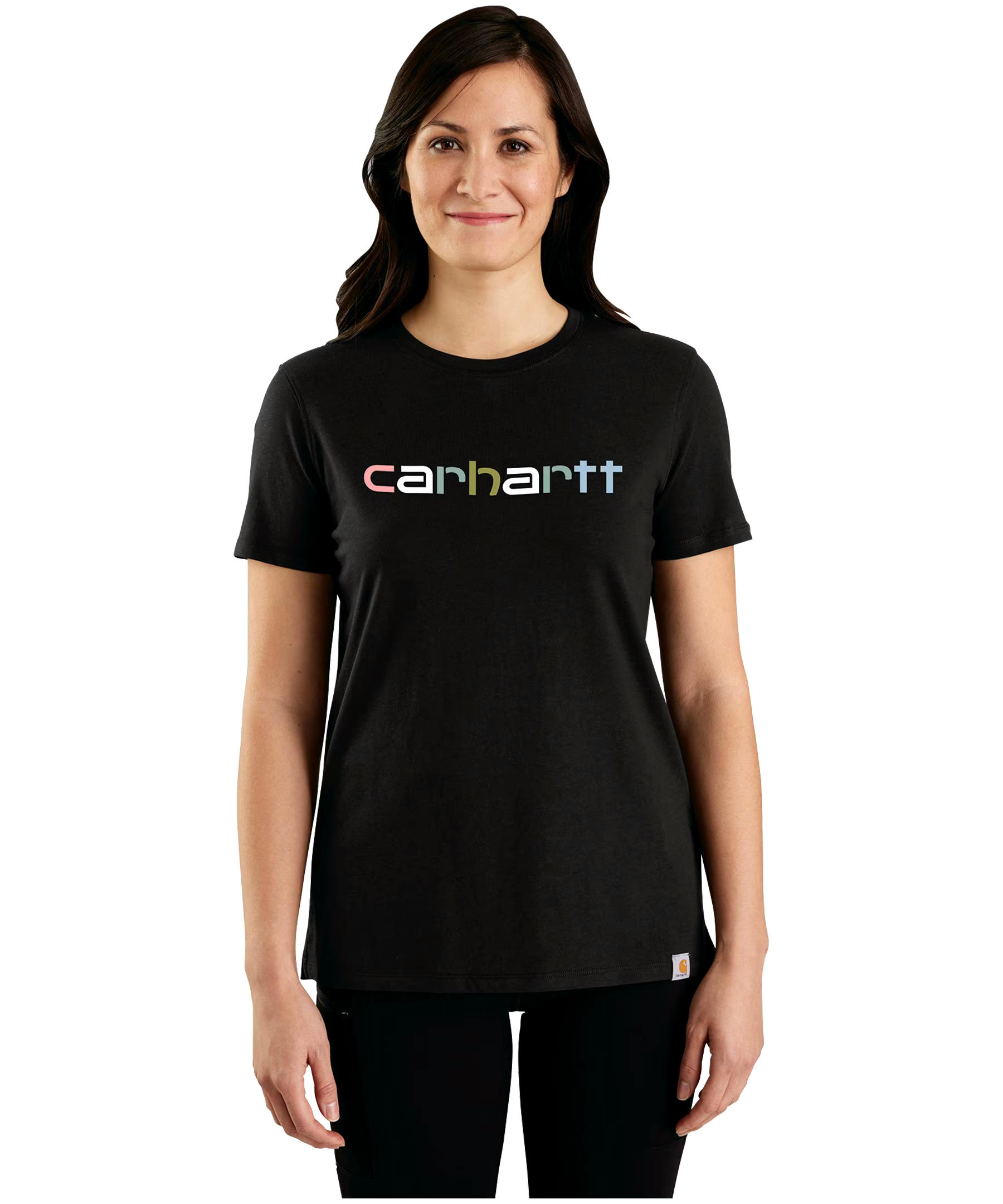 Carhartt Women's Relaxed Fit Multi Colour Logo Crewneck Work T Shirt