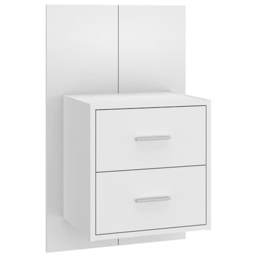 NNEVL Bed Headboard with Cabinets White Engineered Wood