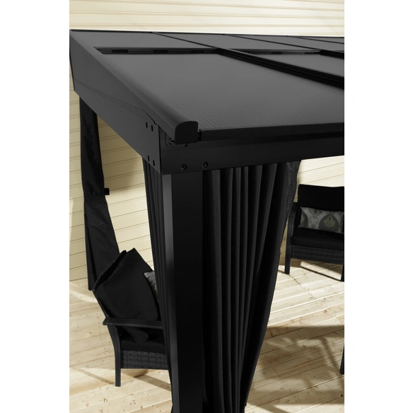 Terrassenüberdachung, Breite: 364 cm, Dach: Polycarbonat-Doppelstegplatten, anthrazit