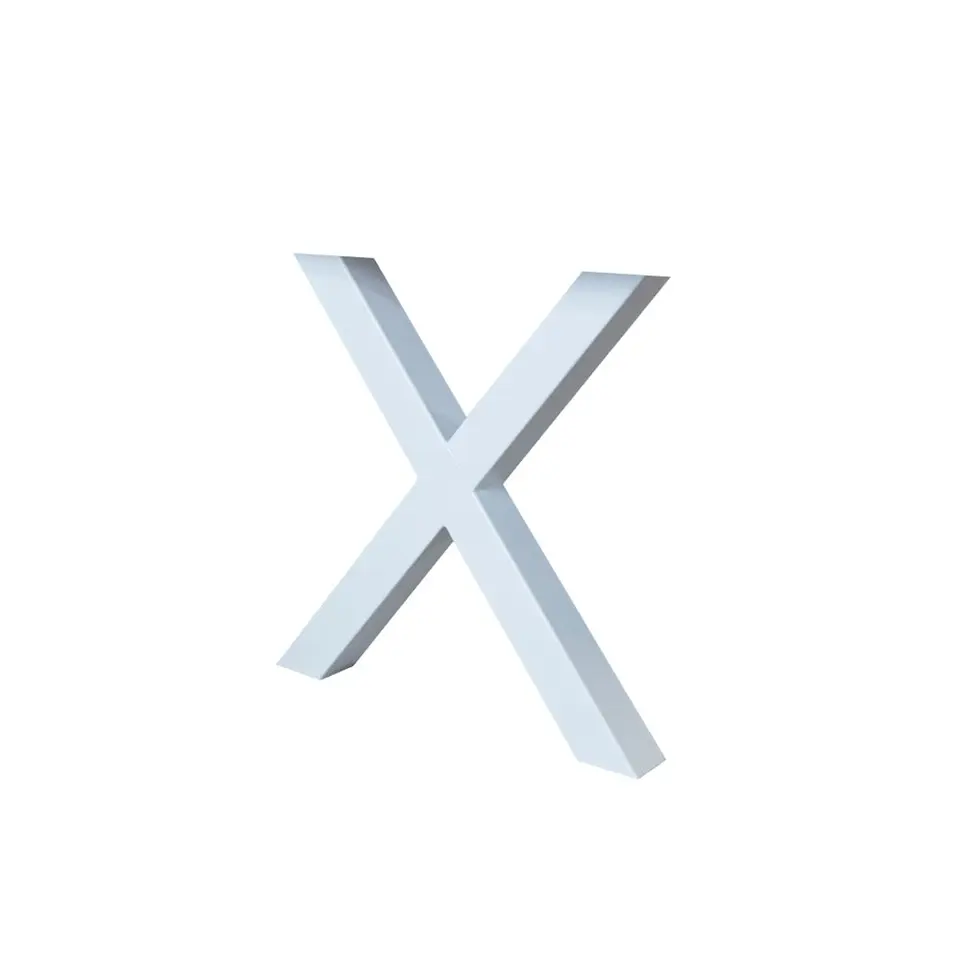 Set van 2 metalen tafelpoten X-frame wit - 8x70x72 cm - Metaal - Wit