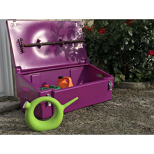 Coffre de jardin 100l avec grenouillères et cadenas
