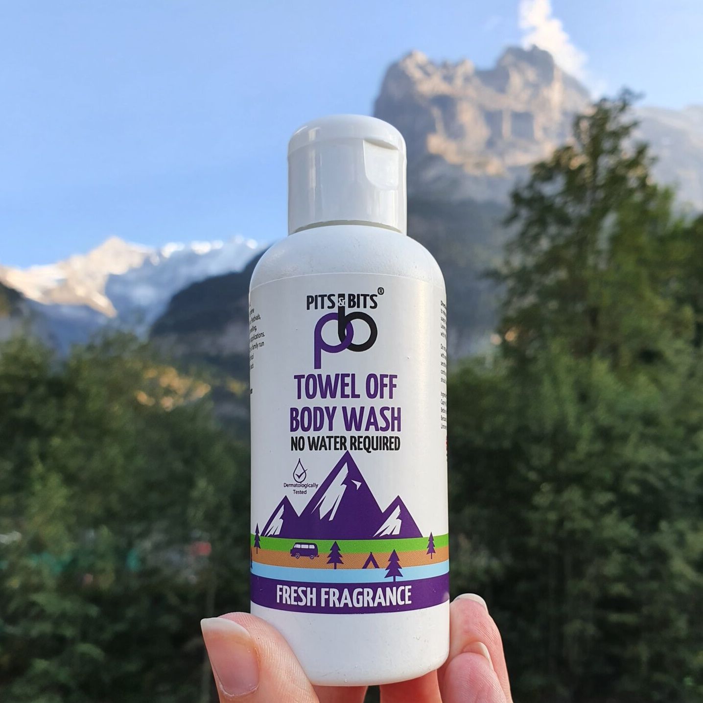 Pits & Bits Towel Off Body Wash Water Free No Rinse - Fresh