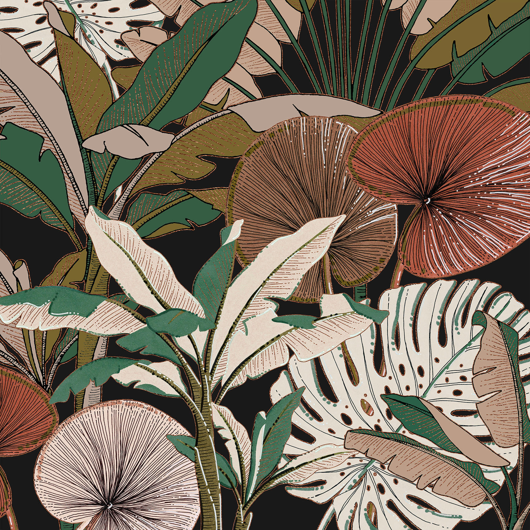 - Parure de lit imprimée forêt coton vert 220x240