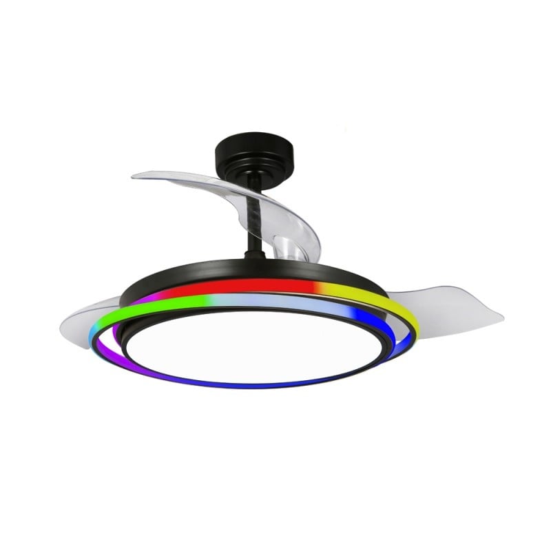 CristalRecord plafondventilator Antila - 3 lichts - 106 x 50.5  cm - zwart
