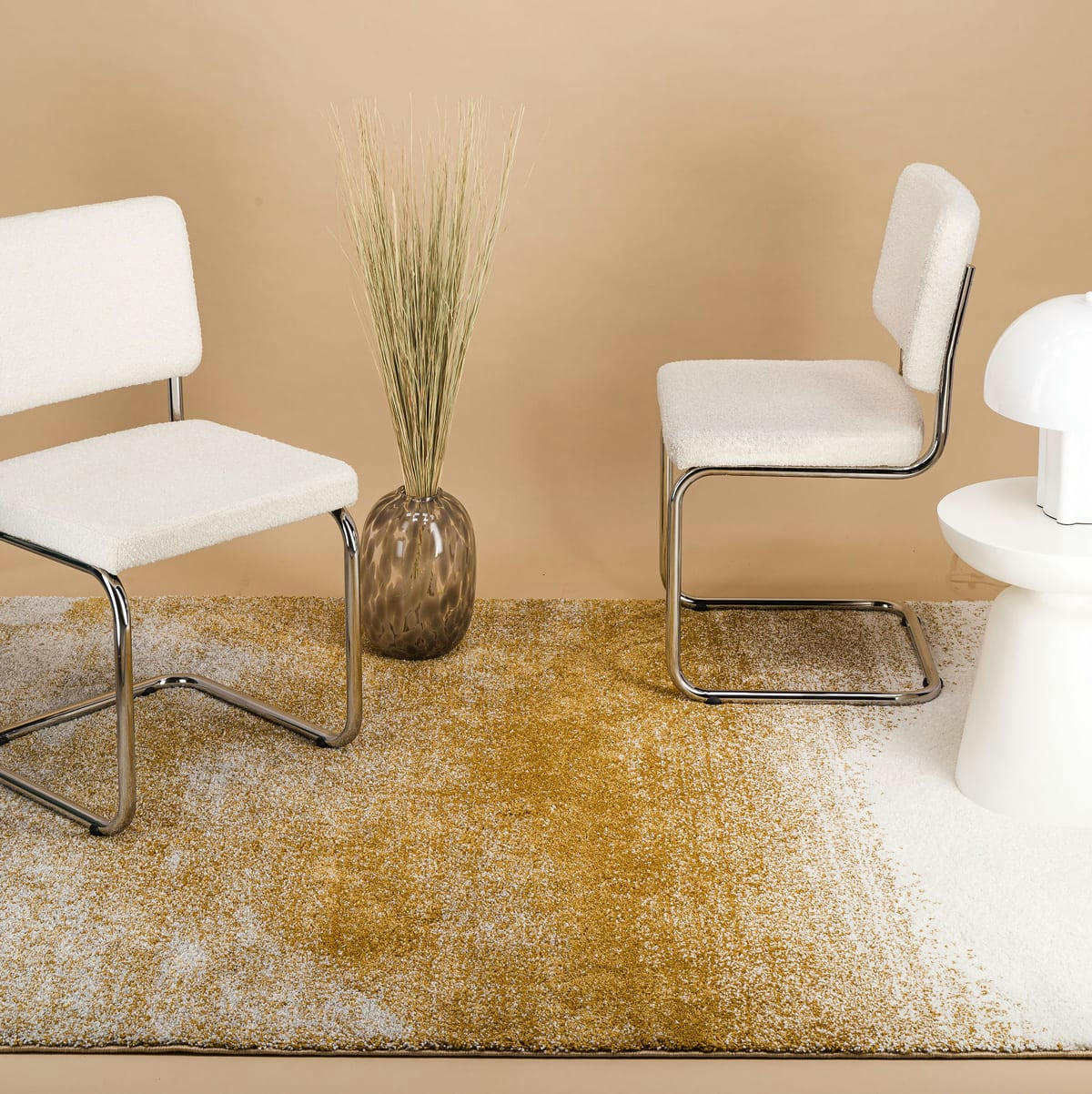 LUCE - Tapis abstrait moderne jaune et gris 120x170, OEKO-TEX®