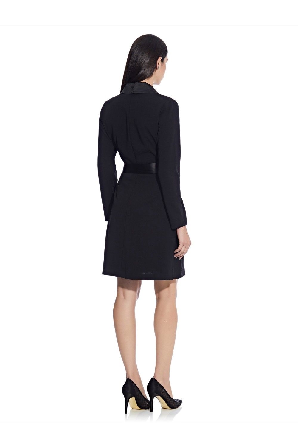 Adrianna Papell Knit Crepe Tuxedo A-Line Dress