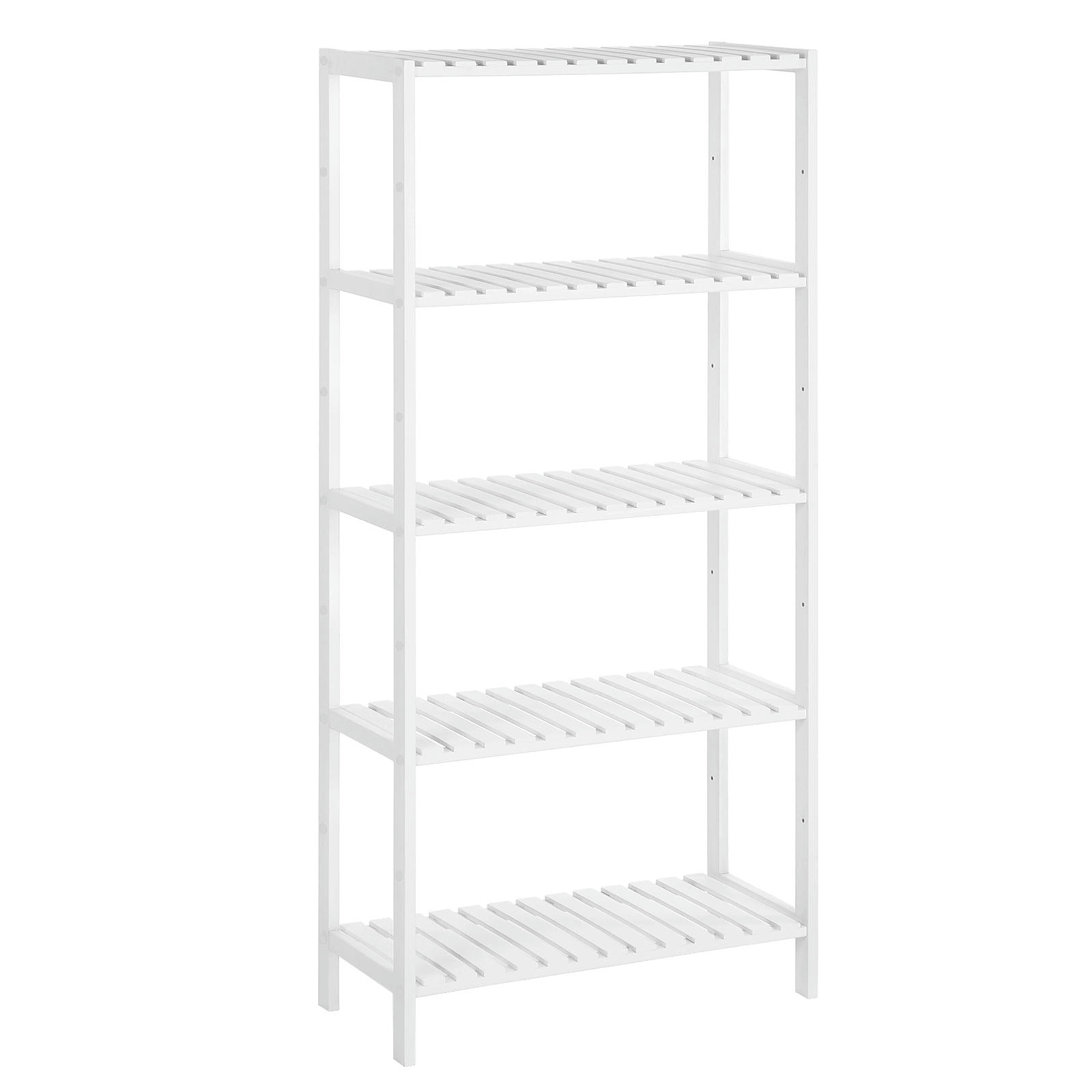 - Étagère de salle de bain 5 niveaux bambou blanc