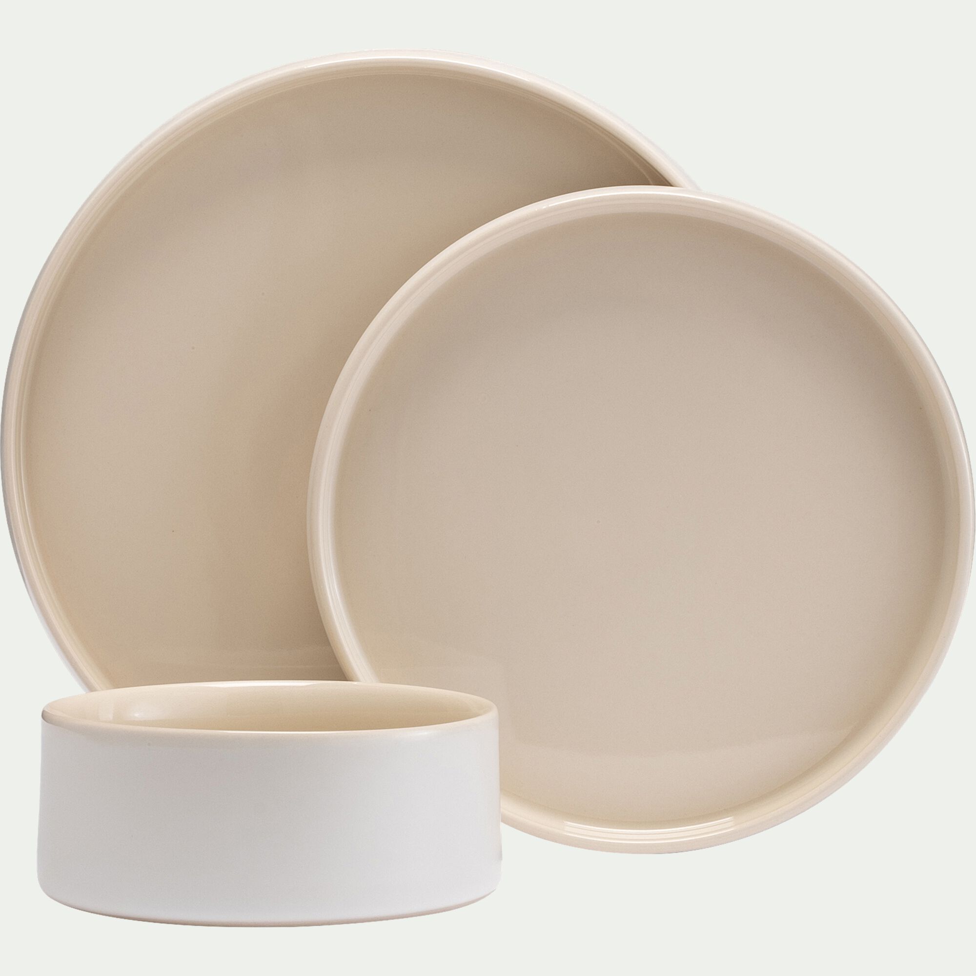 DIOGO - Assiette à dessert en grès D21,5cm - blanc