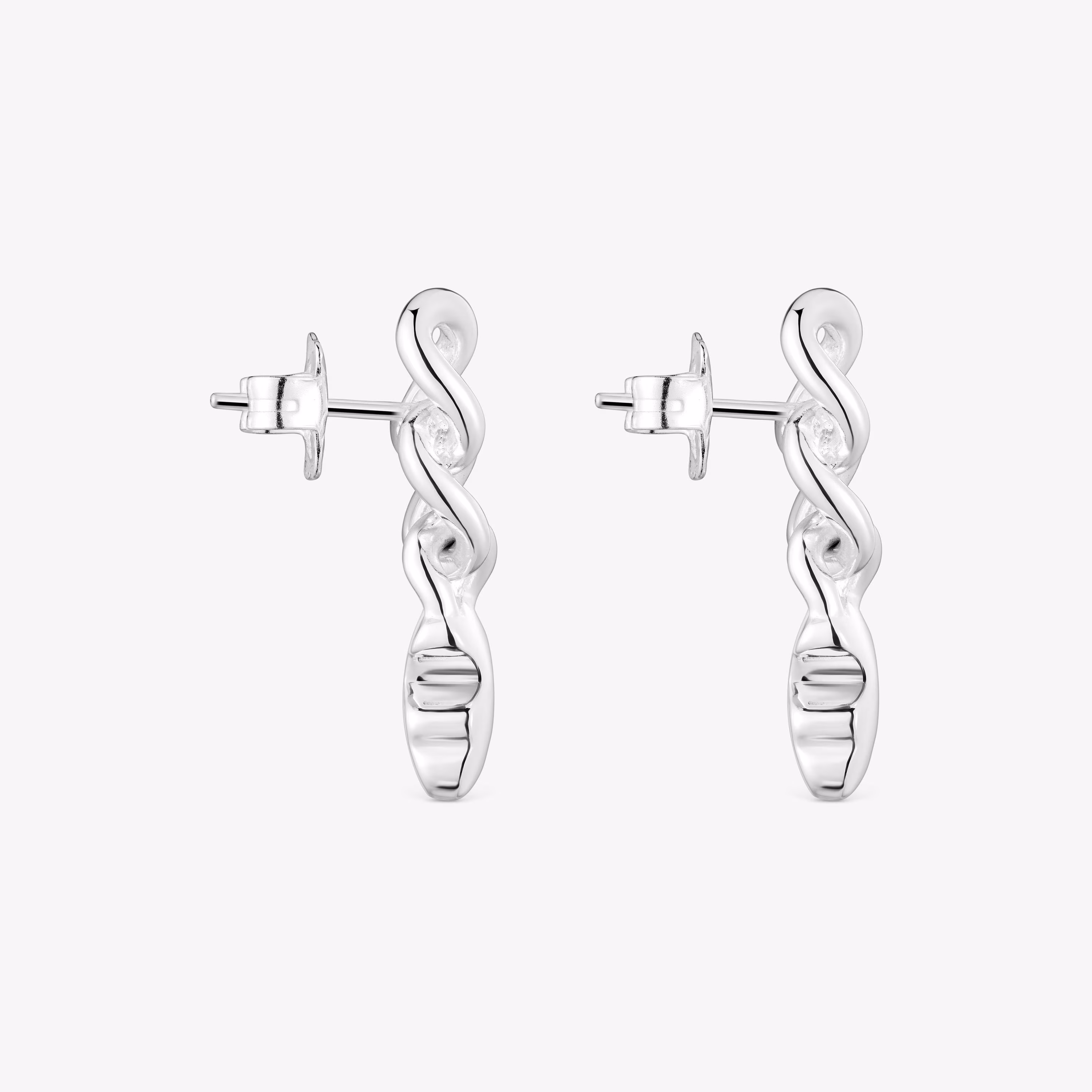 Pendientes cortos de plata oso Bold Motif