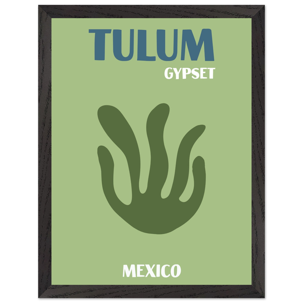 Artfulprints Poster met Lijst Mexico - Tulum Gypset  - 30x40 cm - Groen