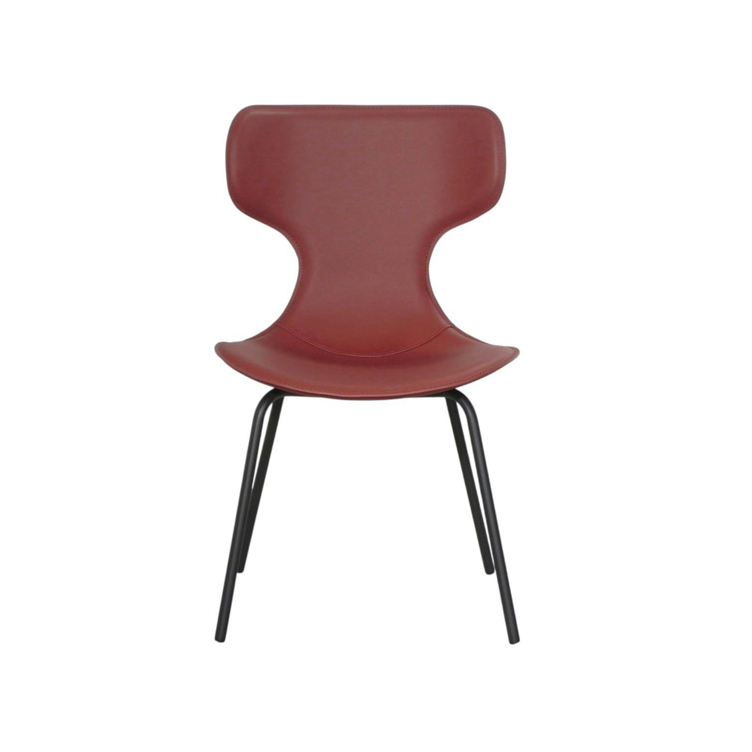 Chaise terracotta avec dossier en T, revêtement nettoyable (lot de 2) LOMBARDIE