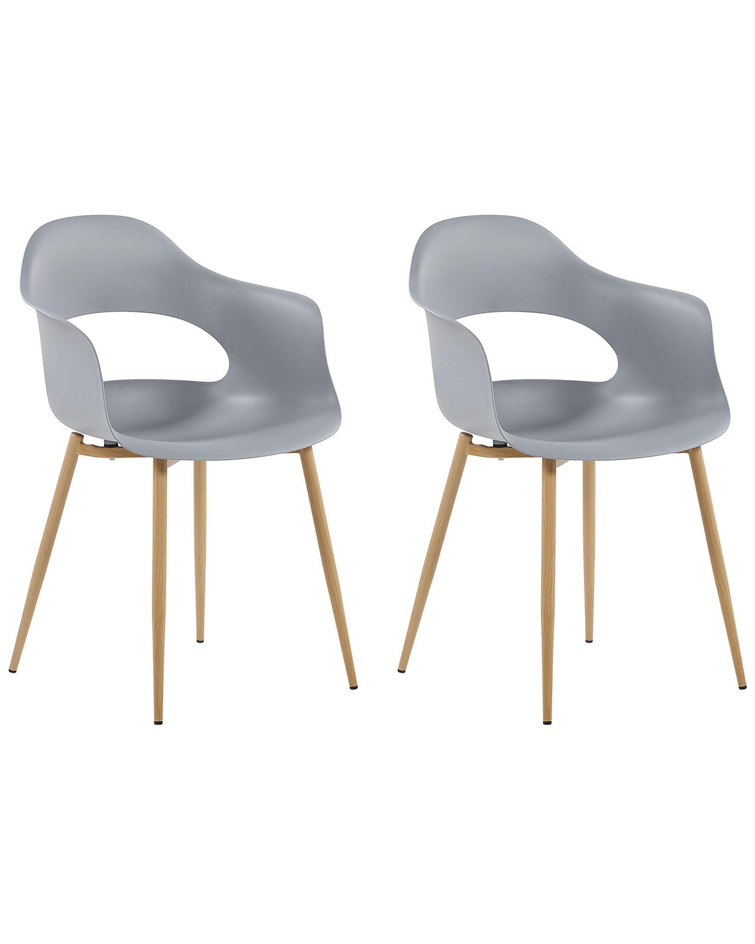 Set of 2 Dining Chairs UTICA Light Grey