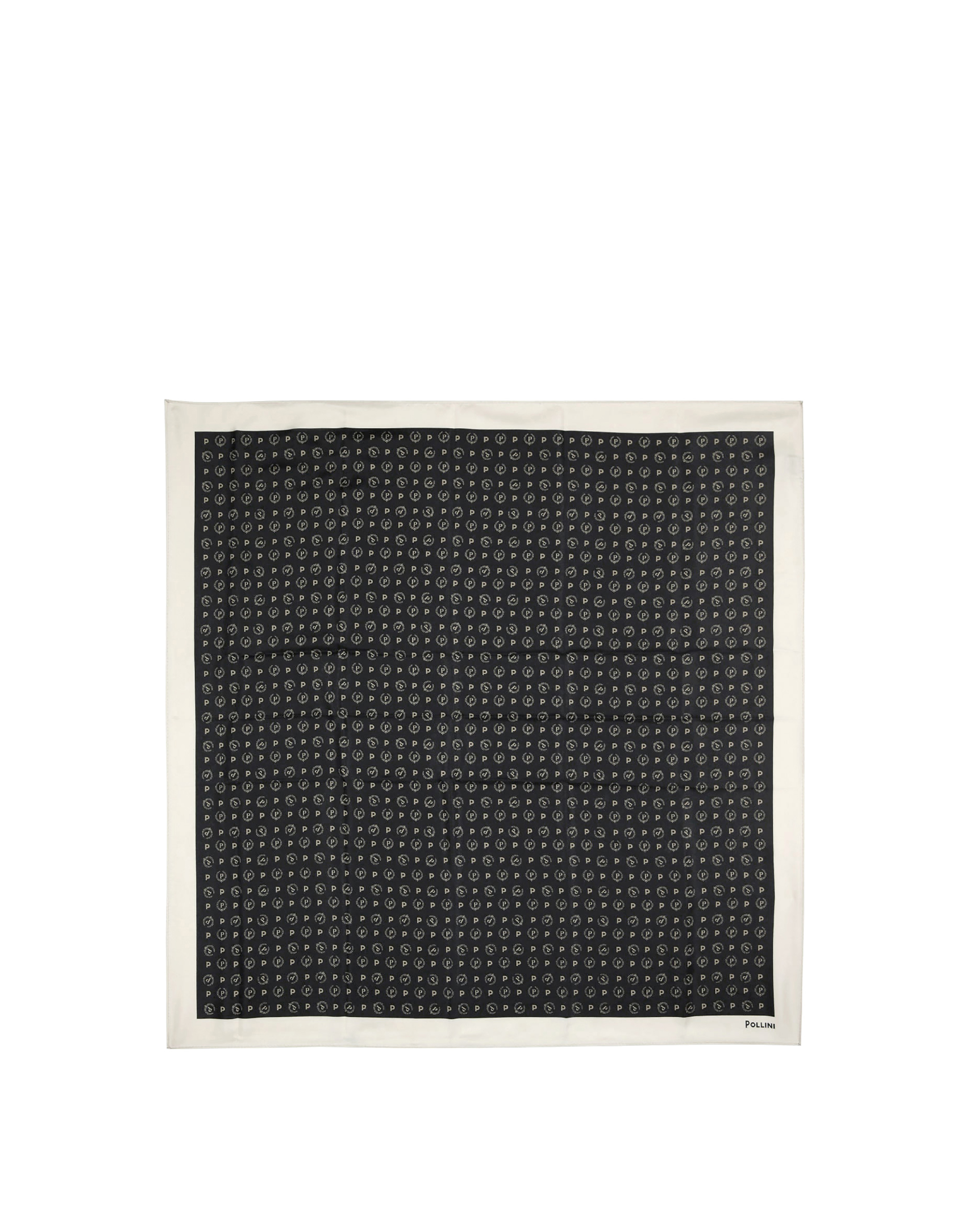 Foulard In Raso Heritage Logo Classic Nero/avorio