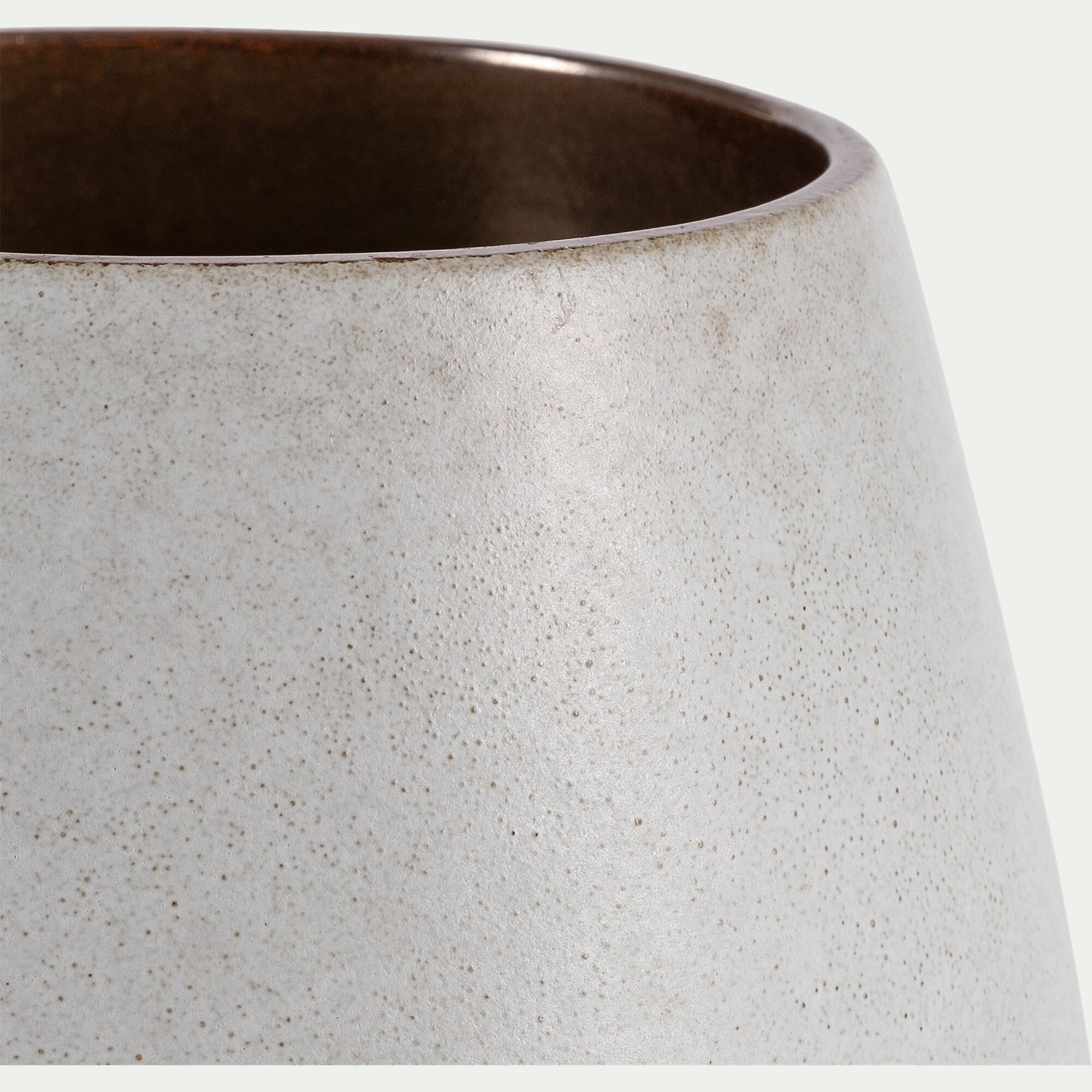 PEYROULES - Bougie en faïence D12,5xH10cm - gris