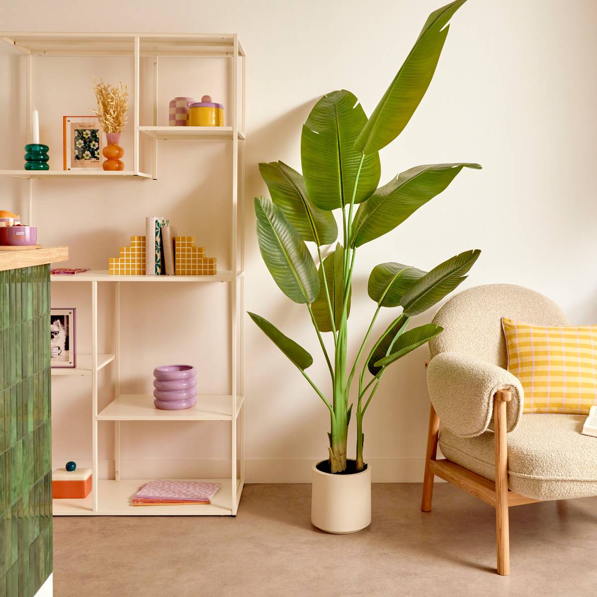 6-tier Shelf "Gota" Beige, 90x35 cm
