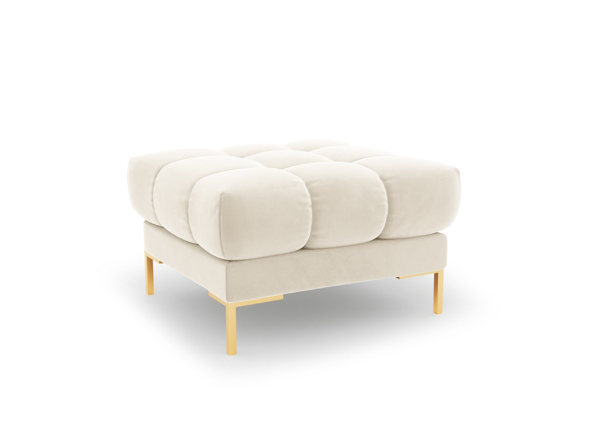 Cosmopolitan Design Poef Bali flueel, lichtbeige - 60x60x41cm