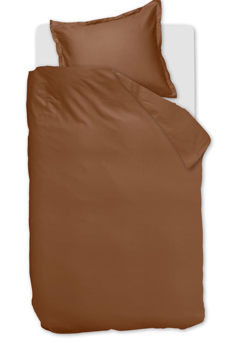 Ambiante Satin Uni dekbedovertrek - Eenpersoons - 140x200/220 cm - Bruin