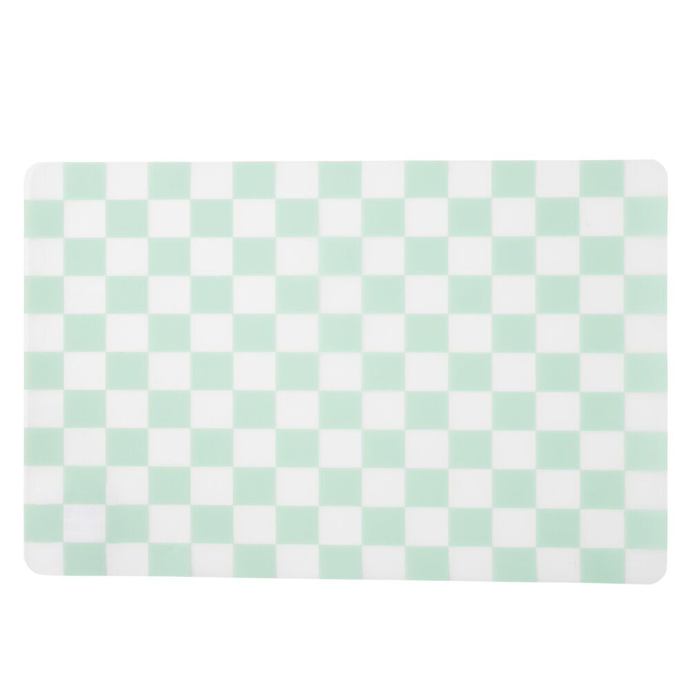 Set de table rectangulaire damier vert et blanc 28,5x43,5cm