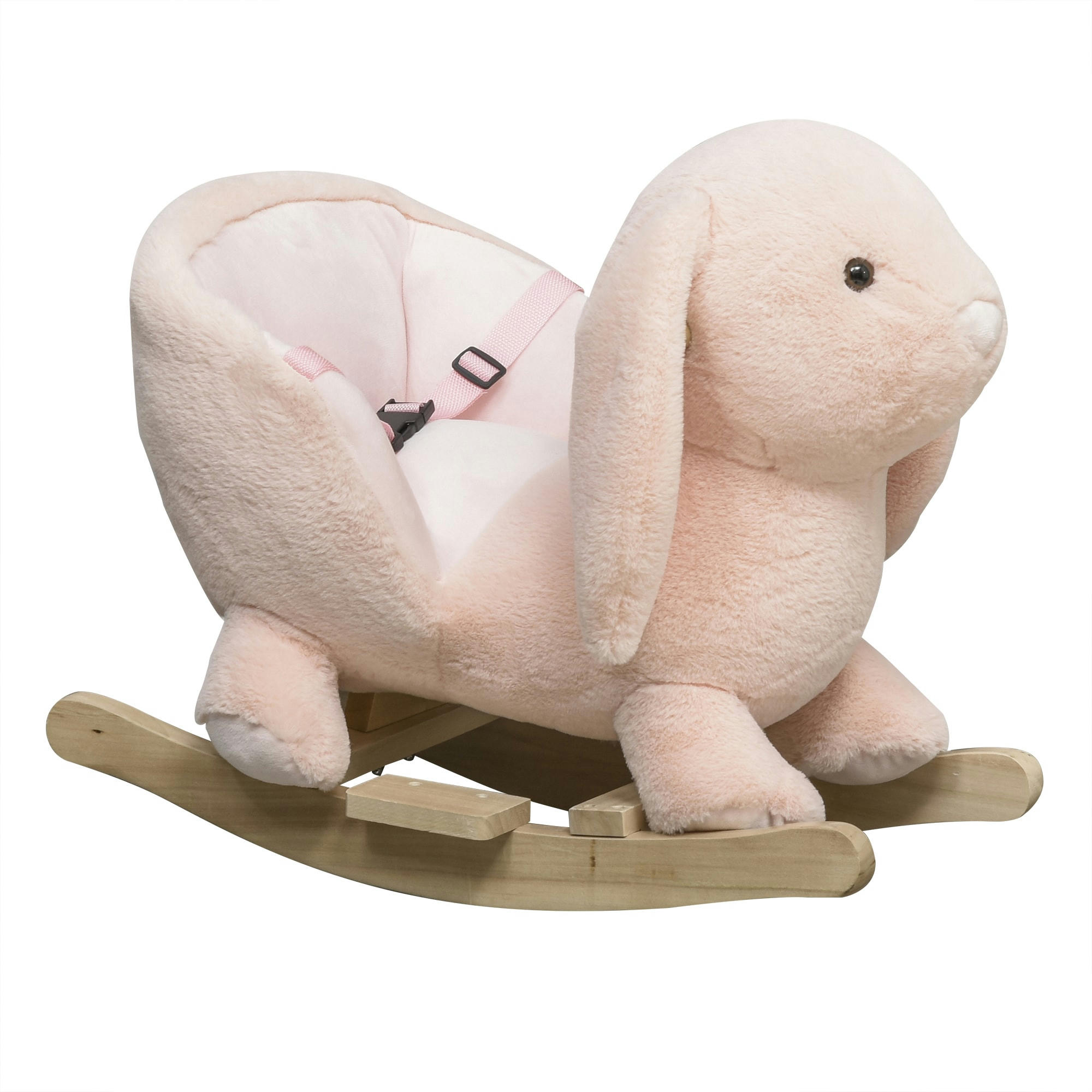 - Jouet à bascule lapin sonore fauteuil intégré ceinture rose