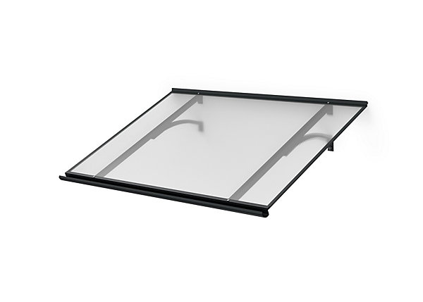 ARCTOM Auvent Mebe 120x84, couleur anthracite RAL7016, plaque incolore