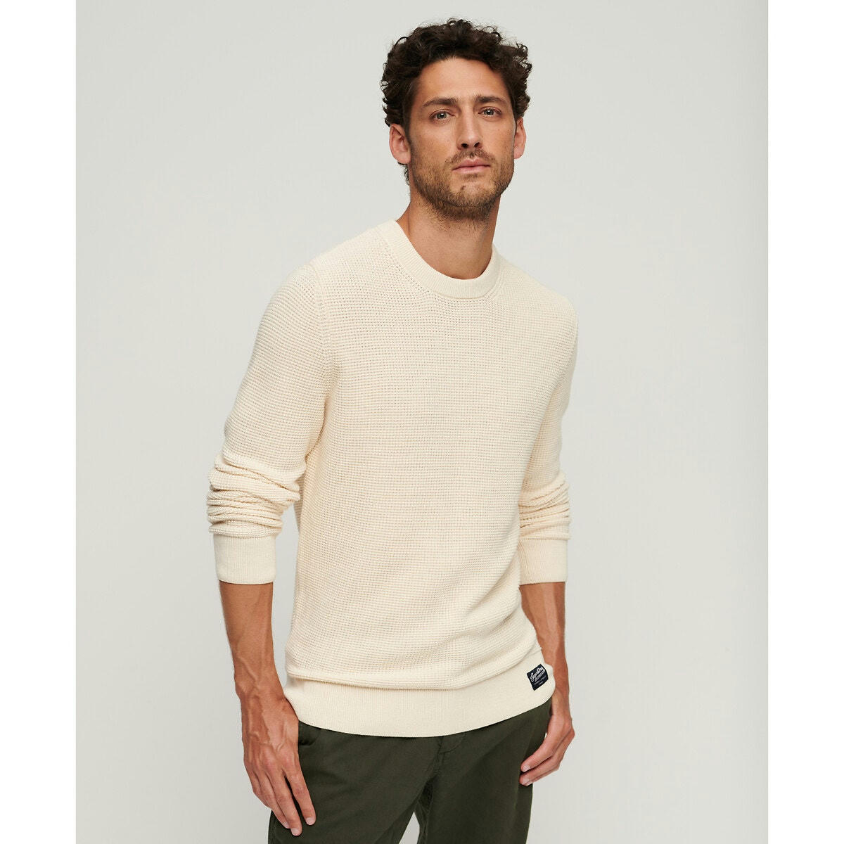 Pull ras-du-cou en maille texturée