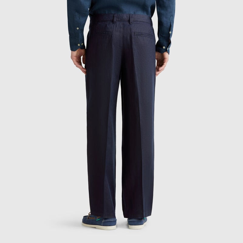 Wide chinos in pure linen
