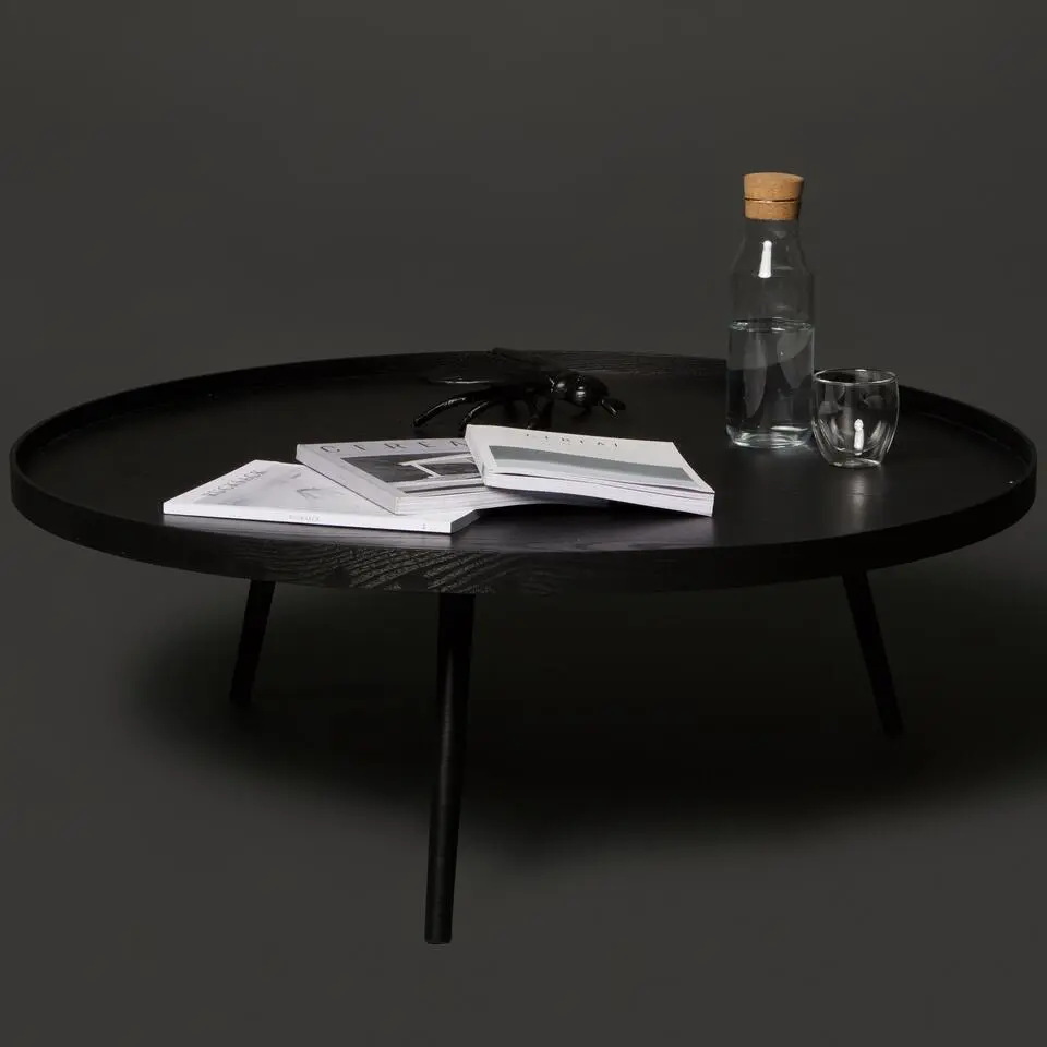 WOOOD Mesa Bijzettafel XXL - Hout - Zwart - 36x&Oslash;100
