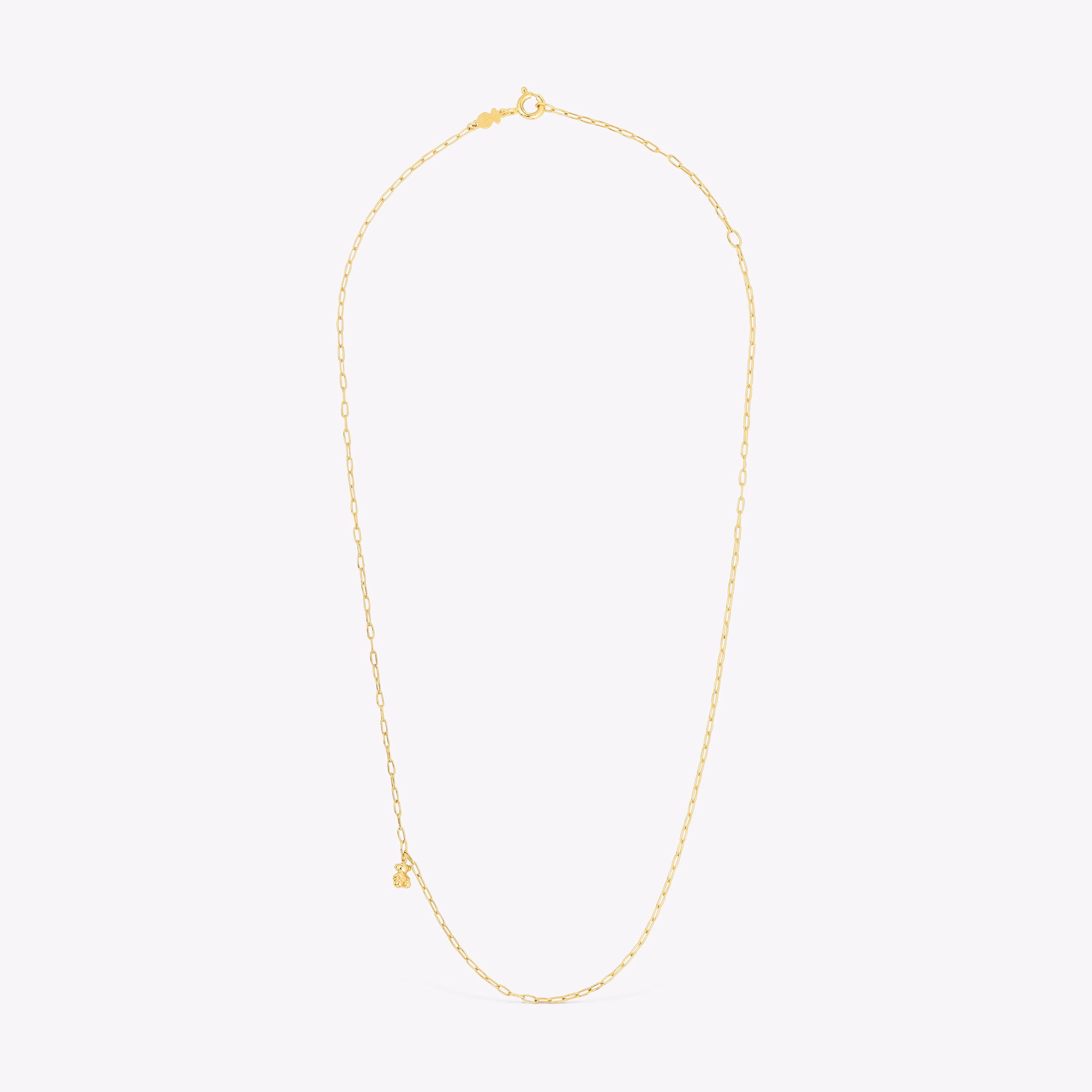 Collar con baño de oro 18 kt sobre plata y anillas ovales Bold Bear