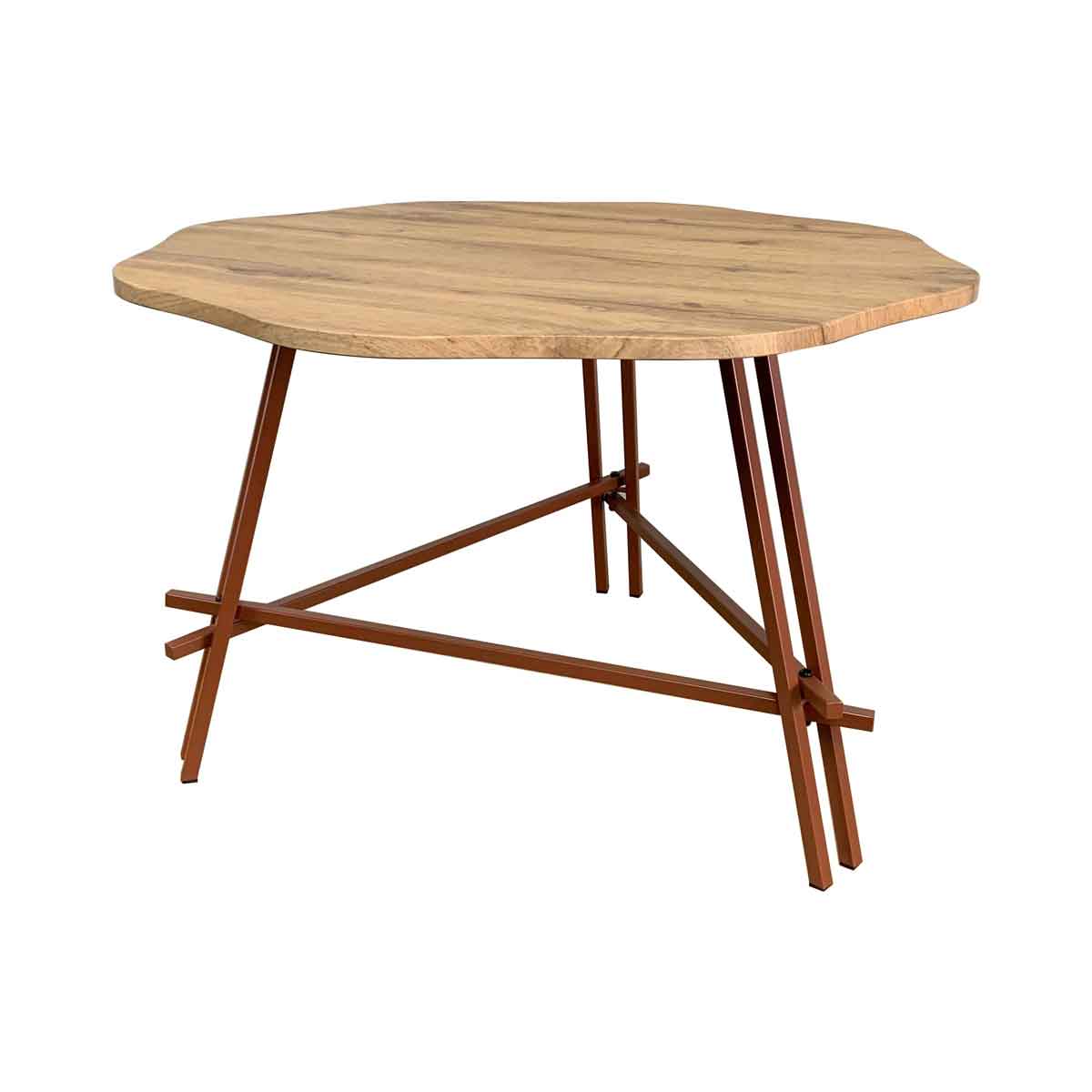 Mesa de apoio KUNOY bege com pernas terracota