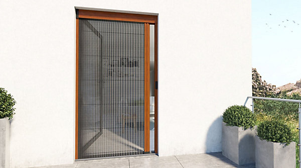 Moustiquaire porte fenêtre plissée L1200 x H2400 mm Chêne Doré - Store Moustiquaire Anti Insectes - Recoupable