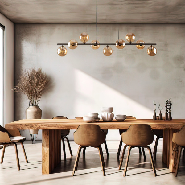 Tk Lighting Estera Brązowa Lampa Wisząca 9-Źródłowa