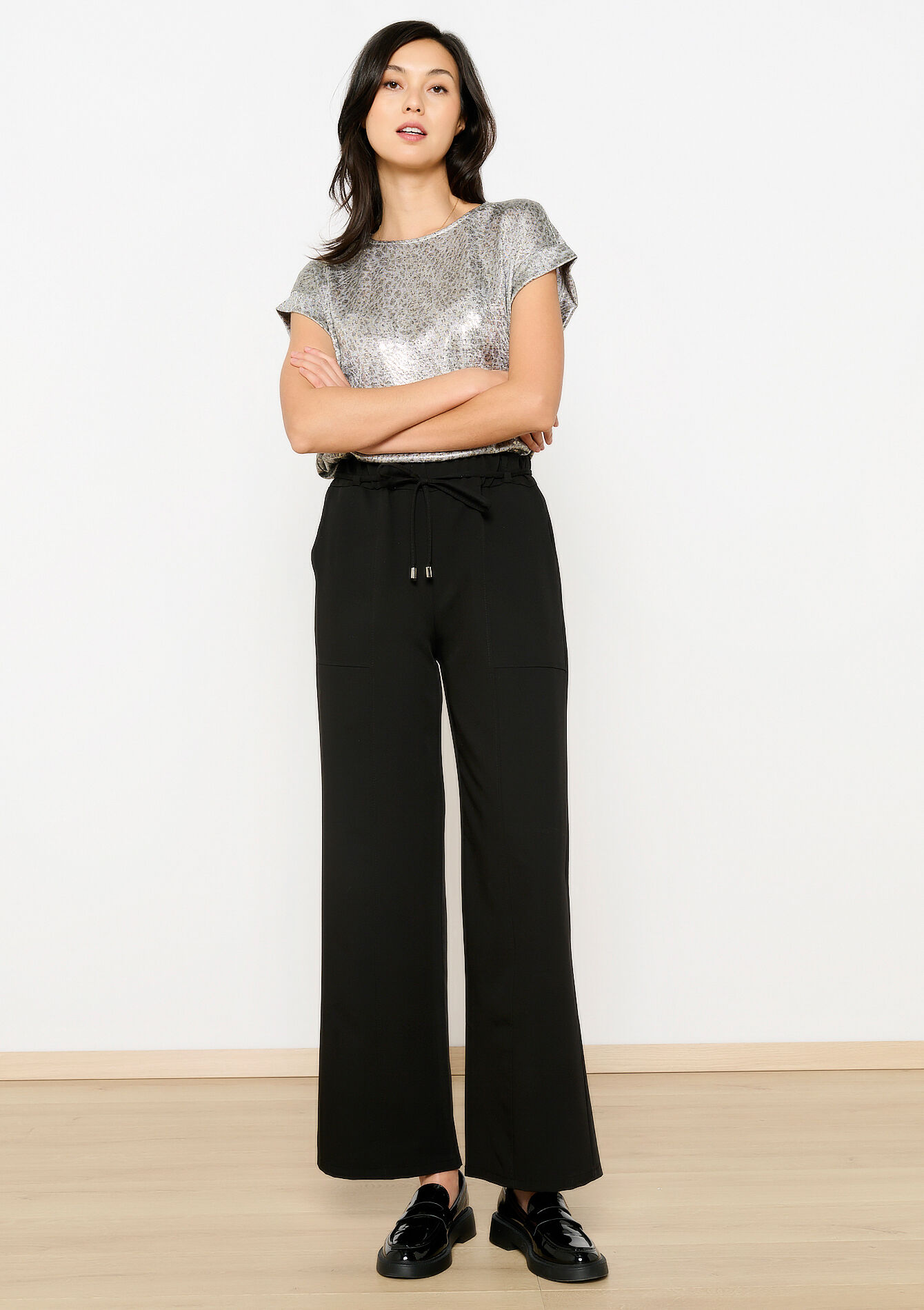 Losse wide leg broek