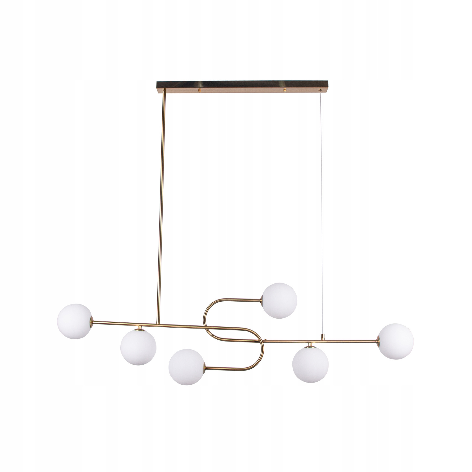 Lampa Sufitowa Wisząca Do Salon Jadalni Złota 6Kul Szklanych