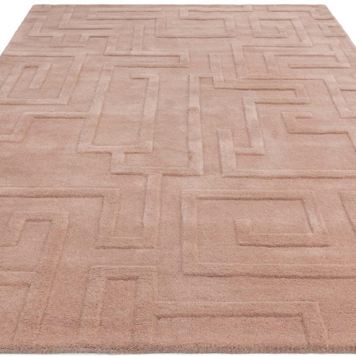 ZEMA - Tapis de salon en laine rose 200x290 cm