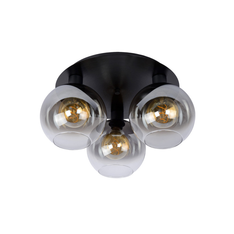 Plafonnier Marius fumé Ø 50 cm E27 3 x 60 W LUCIDE