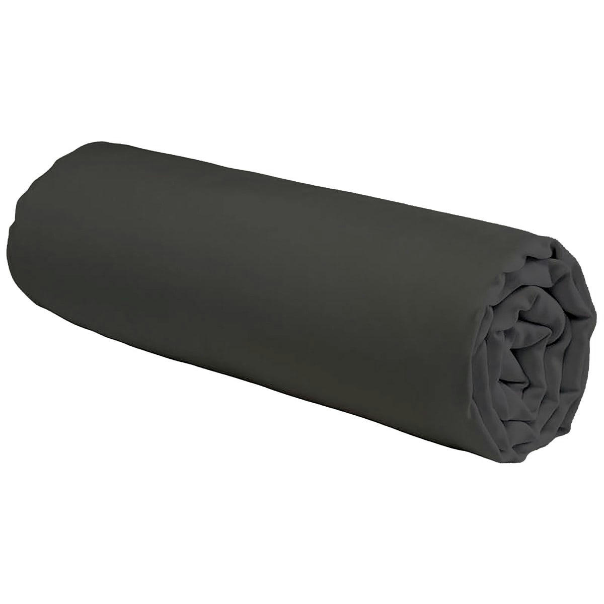 COTON UNIS - Drap housse coton  uni anthracite 90x200cm