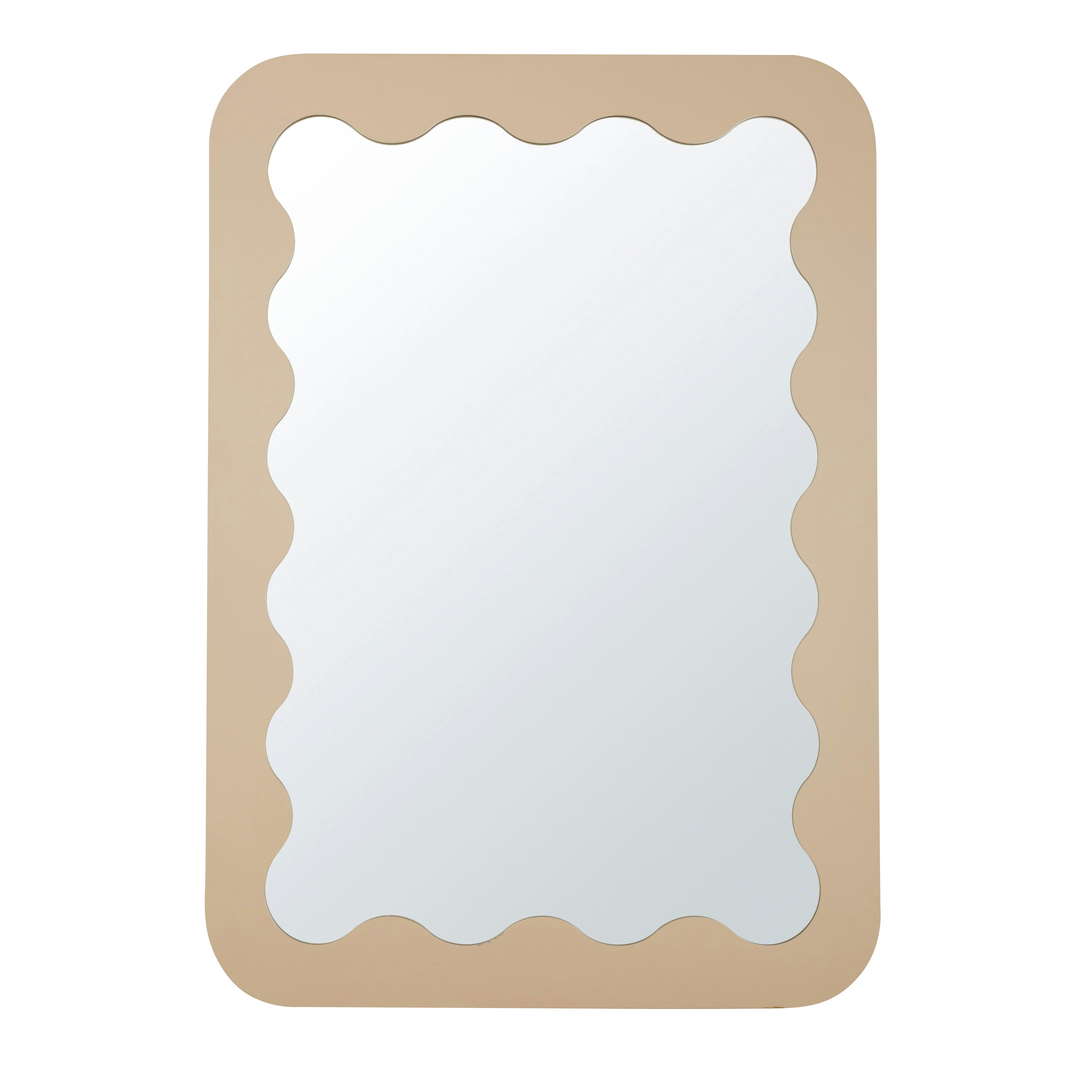 VICTOR - Grand miroir rectangulaire festonné rose 120x170