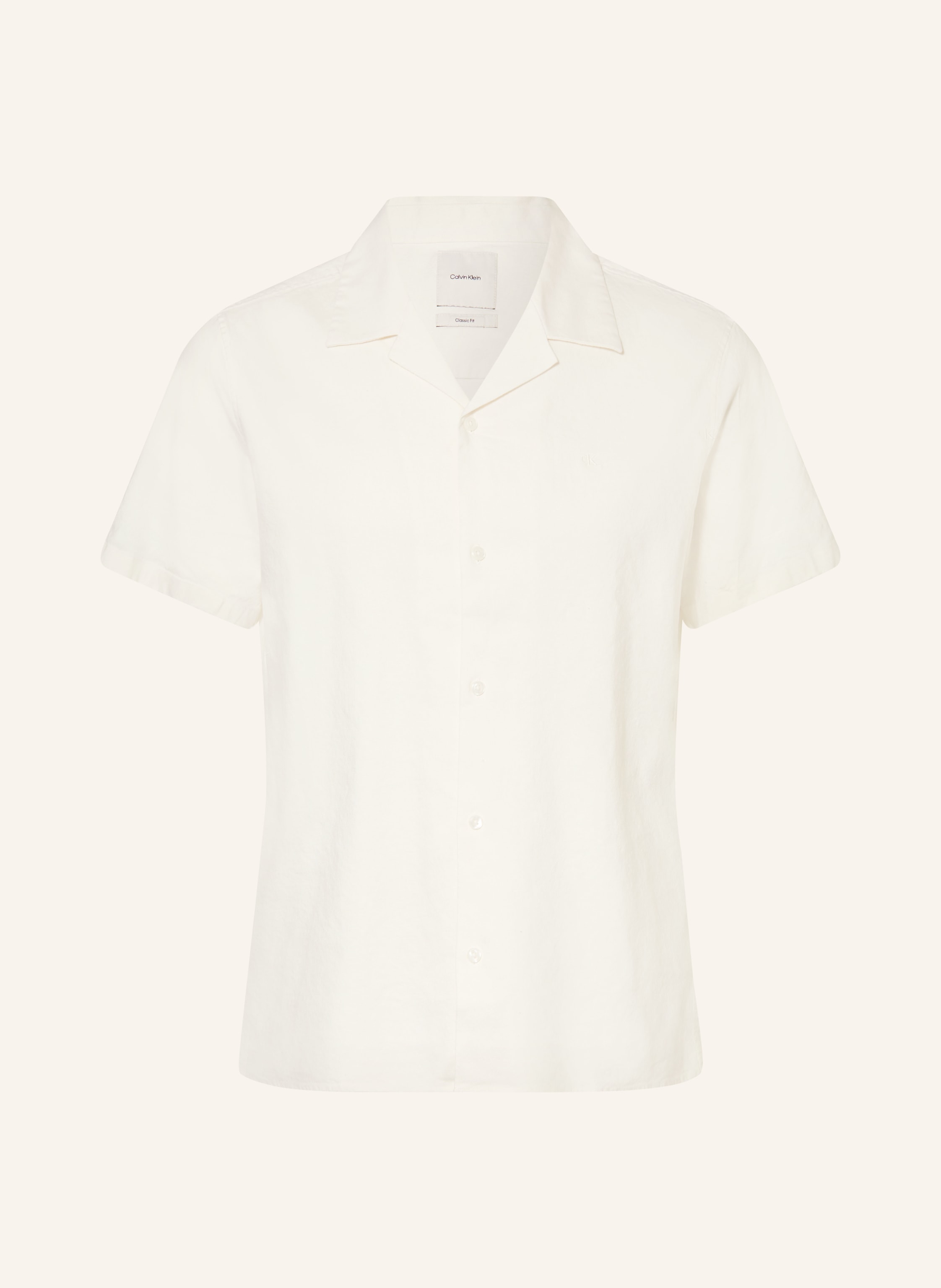 Calvin Klein Kurzarmhemd Classic Fit mit Leinen