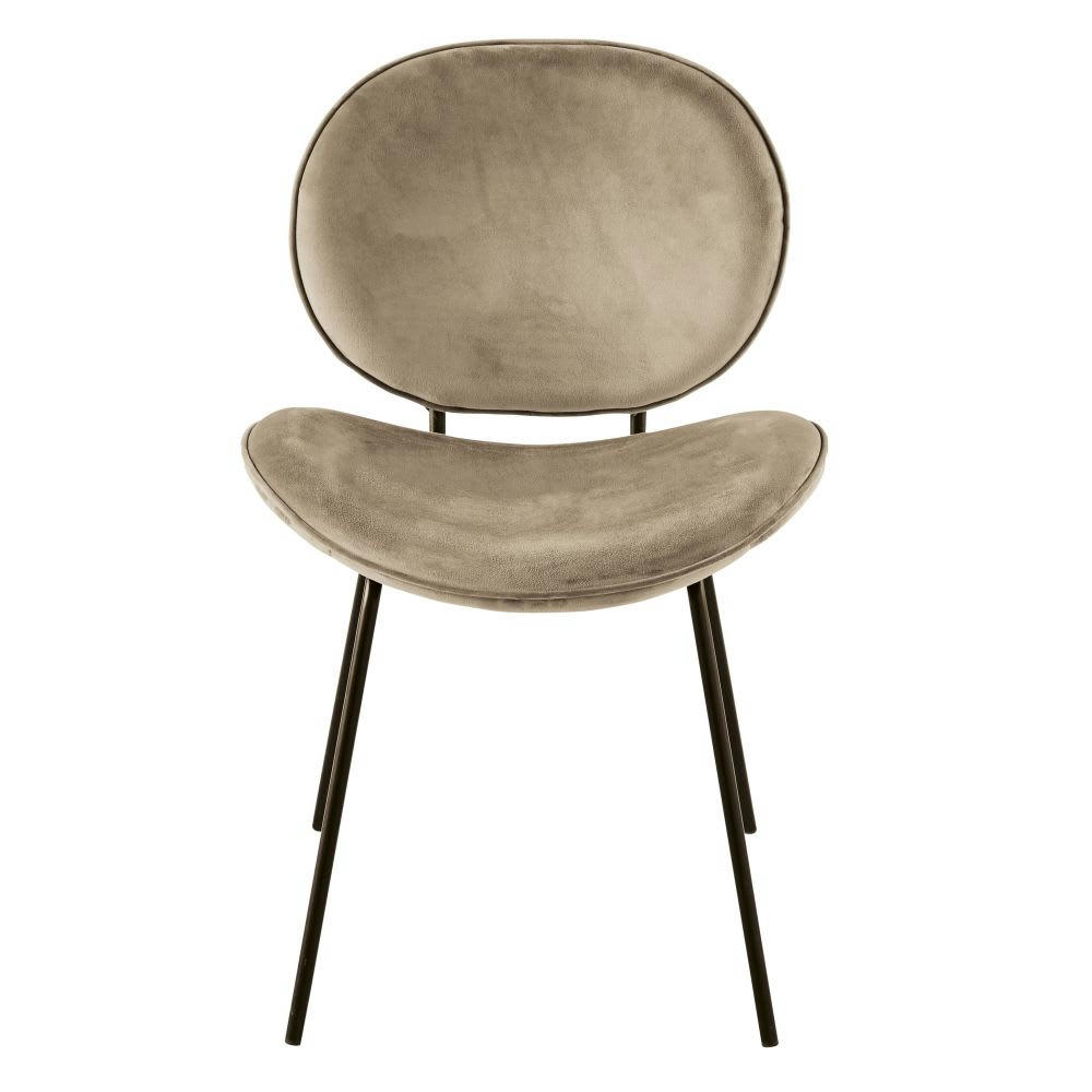 Luna - Chaise en velours beige capuccino