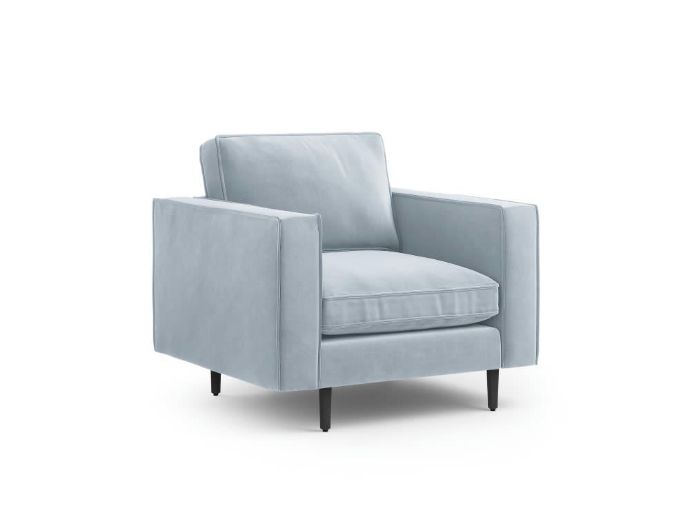 ALEXIS - Fauteuil 1 place en velours bleu clair