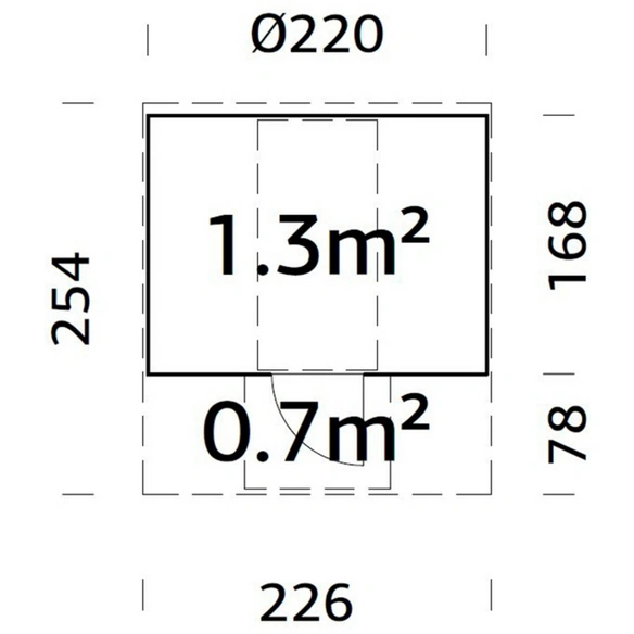 Fasssauna »Anita«, HxT: 225 x 254 cm, Fichte