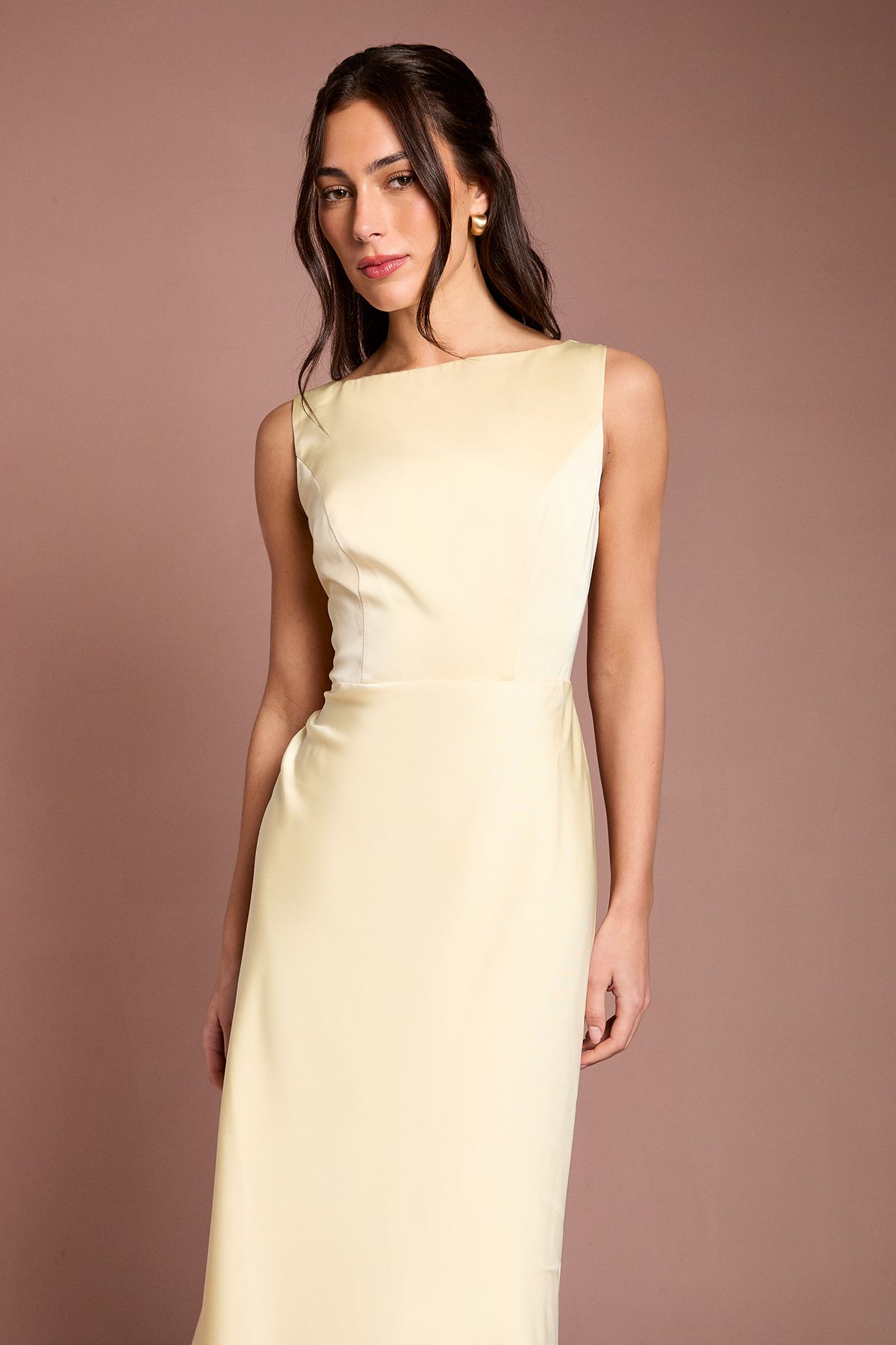 Coast Sleeveless Satin Bridesmaid Dress