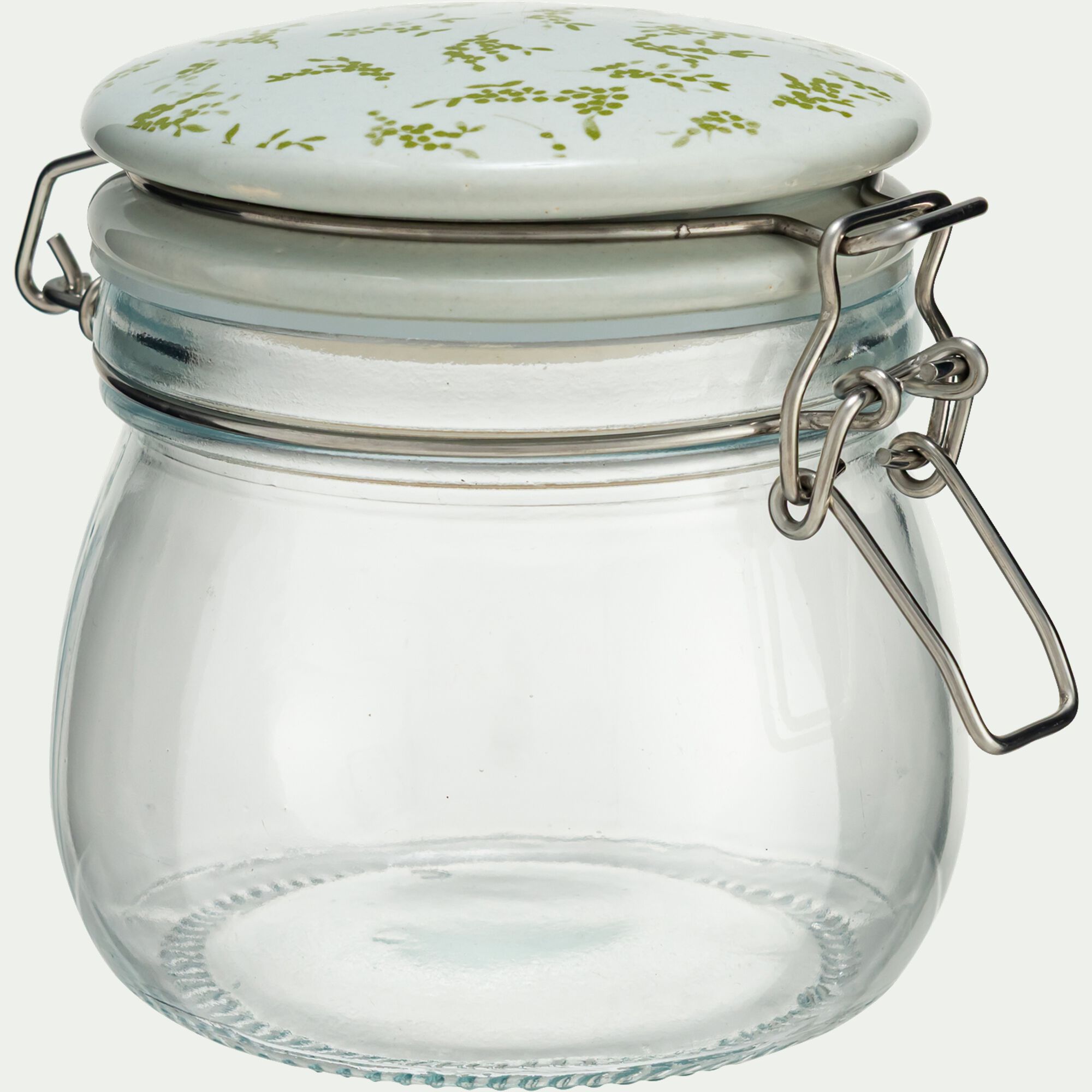 BAIA - Bocal en verre avec couvercle en céramique 50cl - transparent