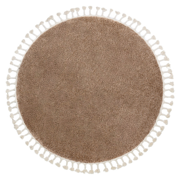 Dywan BERBER 9000 beż Frędzle berberyjski marokański shaggy koło 120 cm